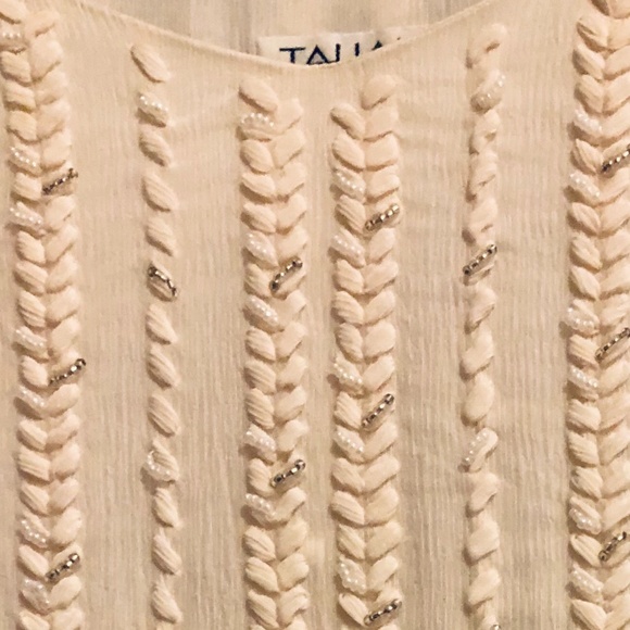 NWOT Silk Pearl-Silver Bead/Weave Camisole Tank - Picture 2 of 14